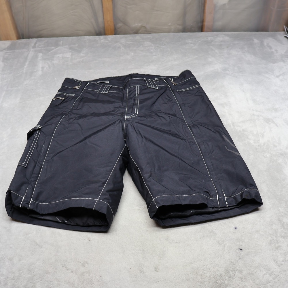 Spyder Shorts Mens Medium Black Insulated Waterproof Cargo Snow 34 Side Zip 9"